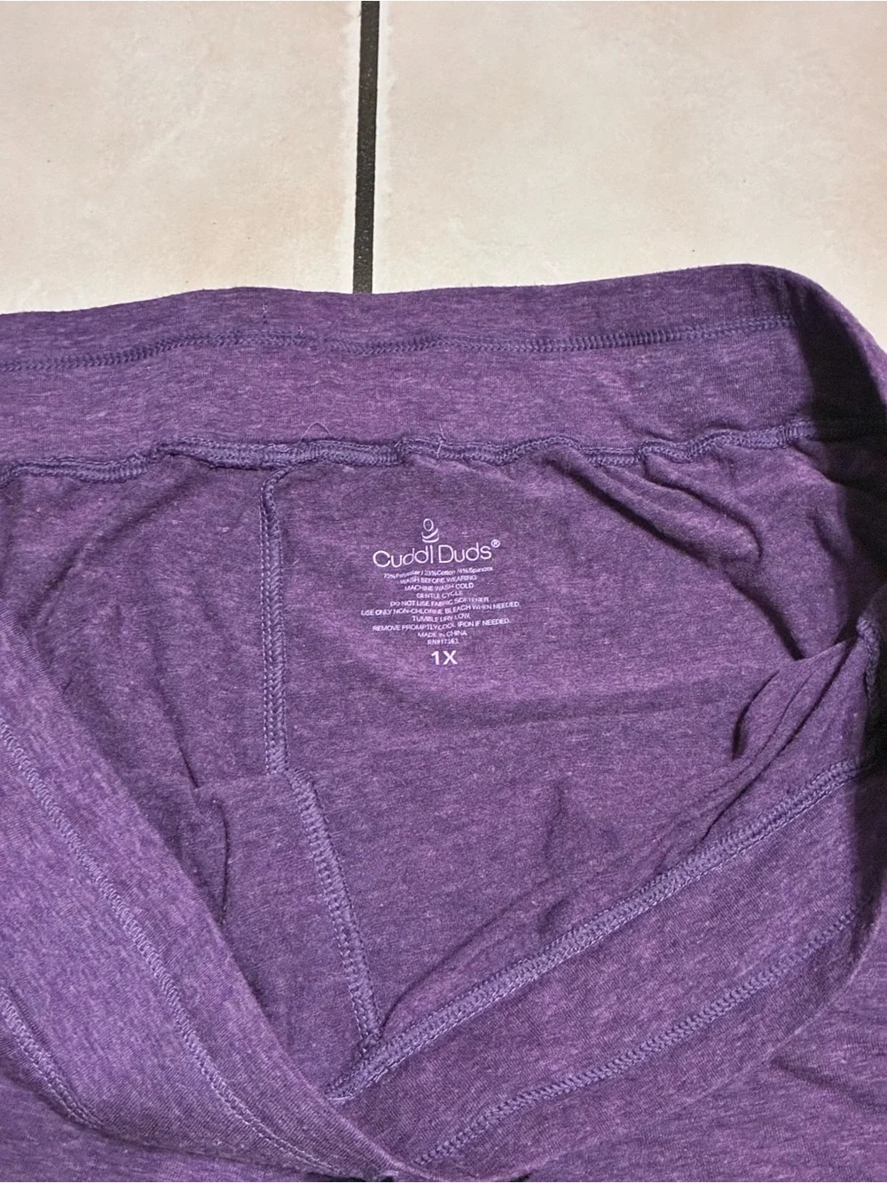 Cuddl Duds Heathered Purple Athletic Lounge Shorts